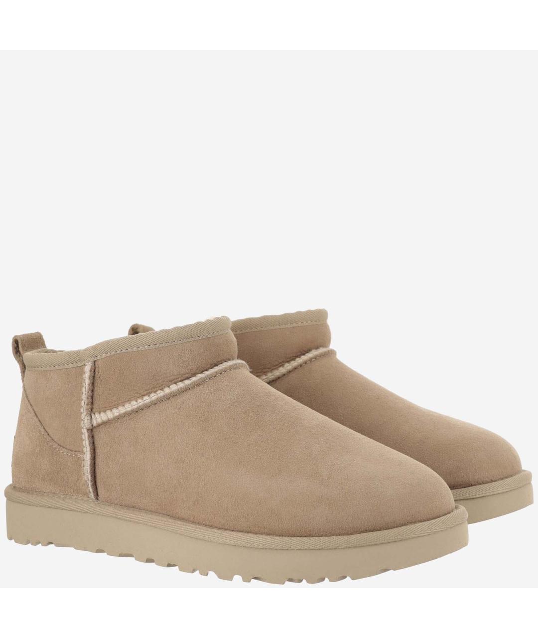 UGG AUSTRALIA Бежевые замшевые ботинки, фото 2