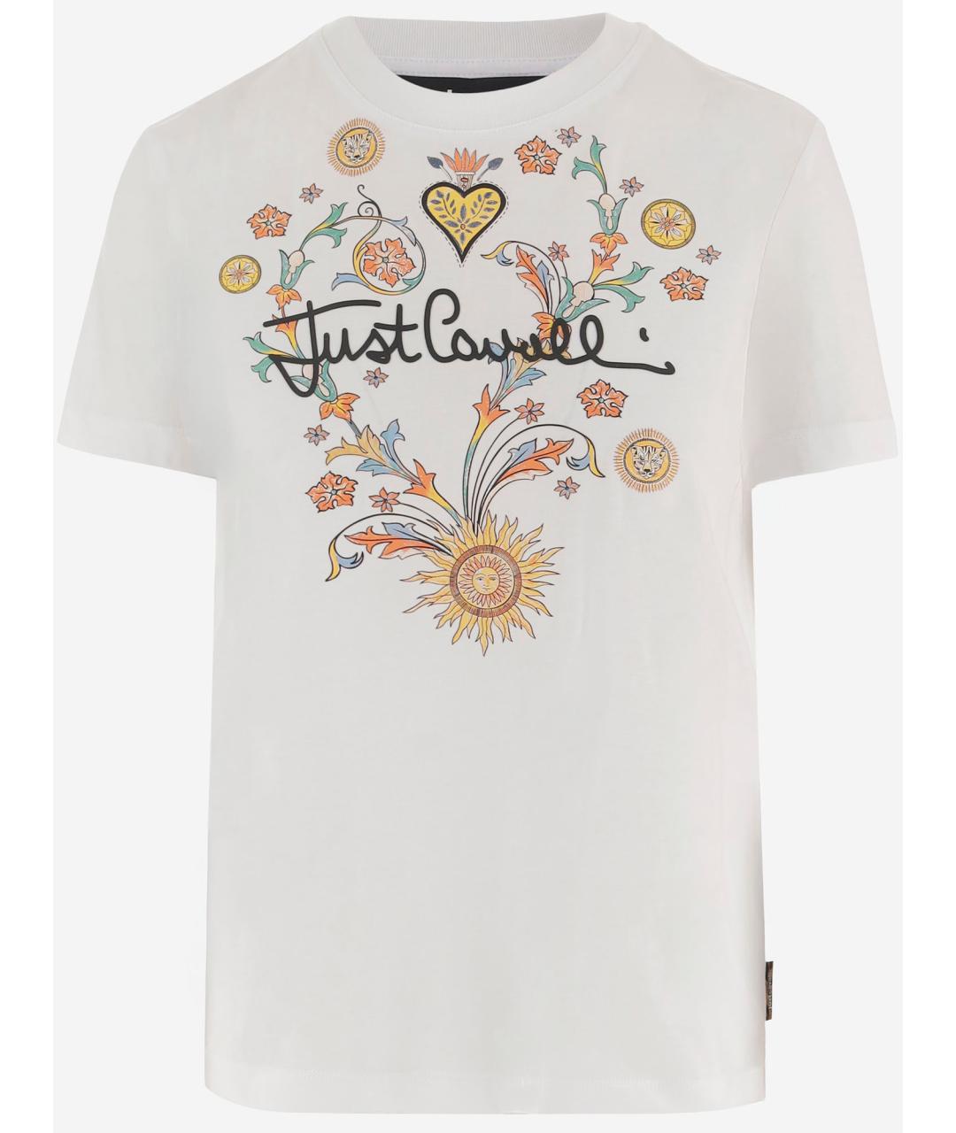 JUST CAVALLI Белая хлопковая футболка, фото 4