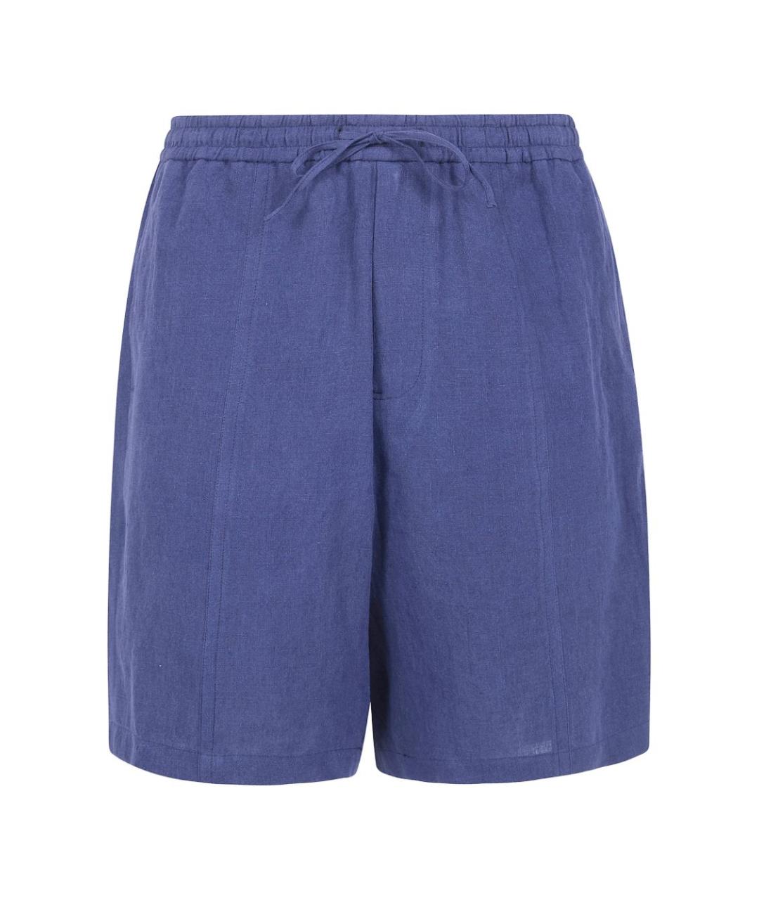 EMPORIO ARMANI Синие льняные шорты, фото 1