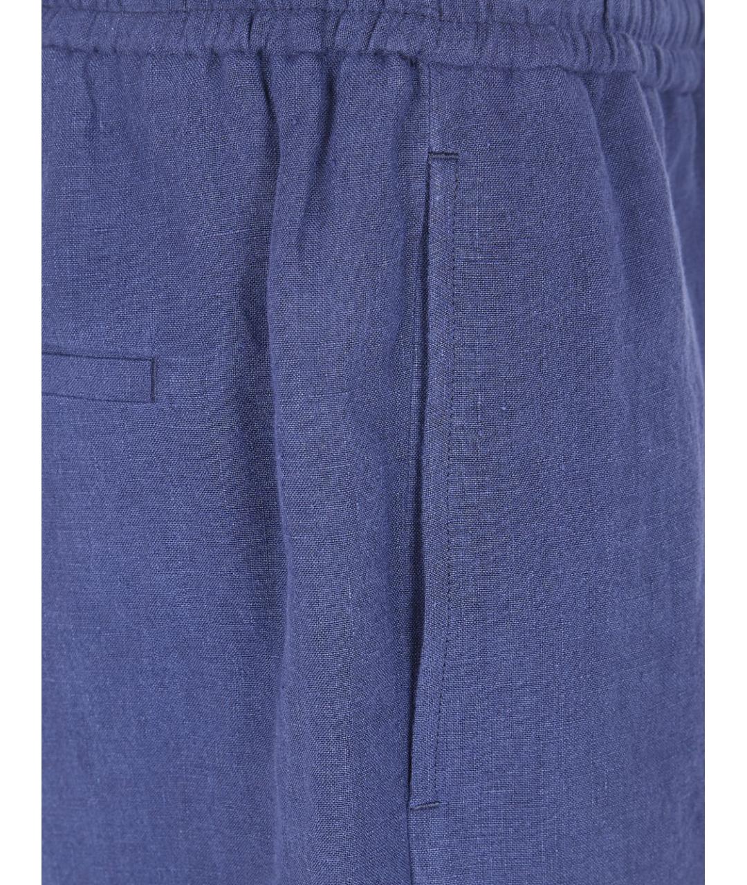 EMPORIO ARMANI Синие льняные шорты, фото 2