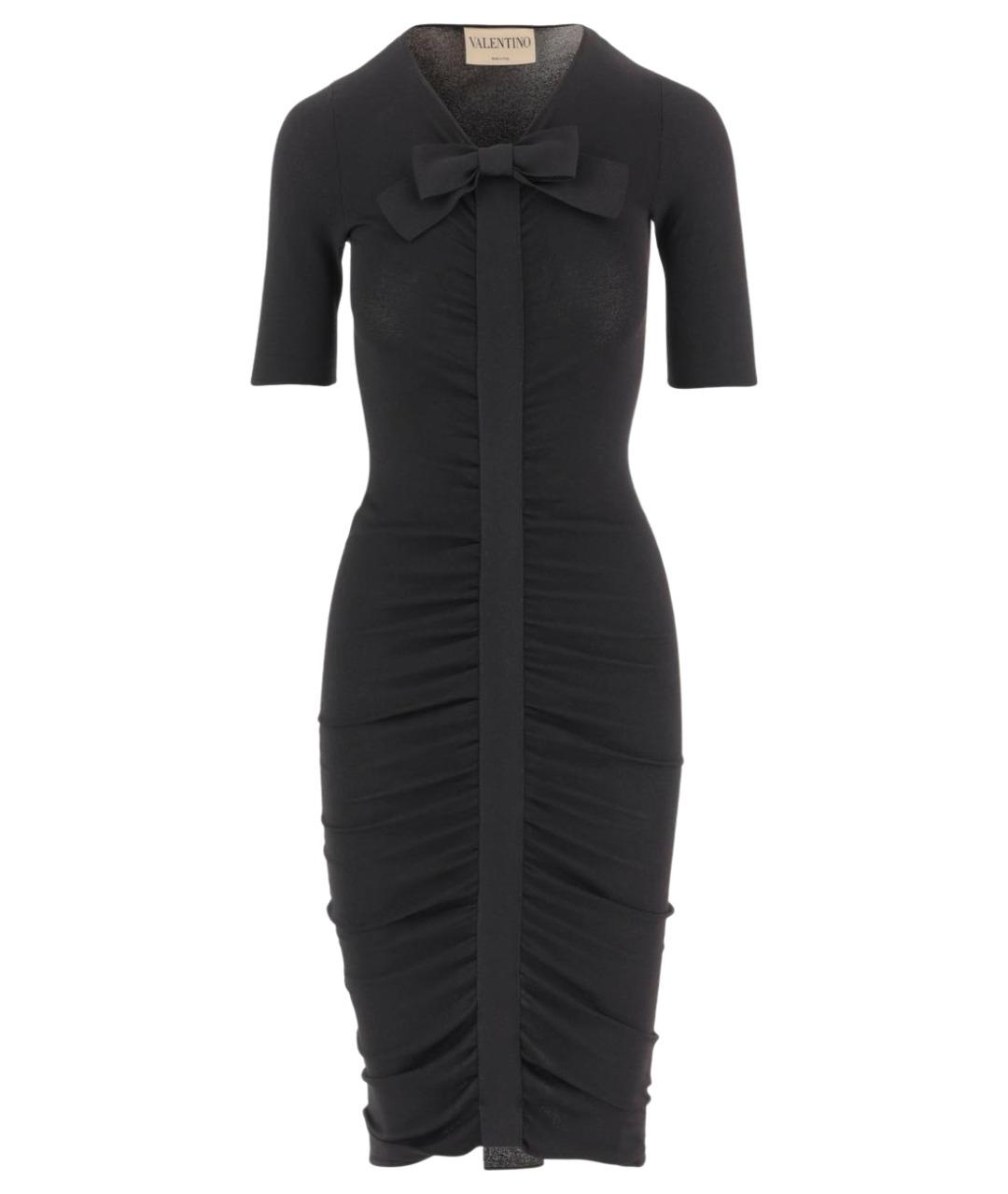 VALENTINO Черное вискозное коктейльное платье, фото 1