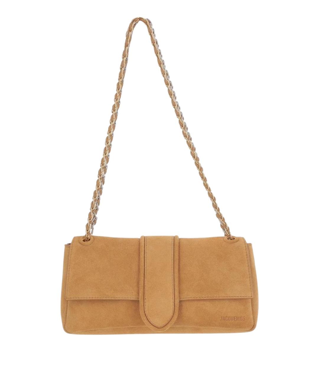 JACQUEMUS Коричневая замшевая сумка через плечо, фото 1