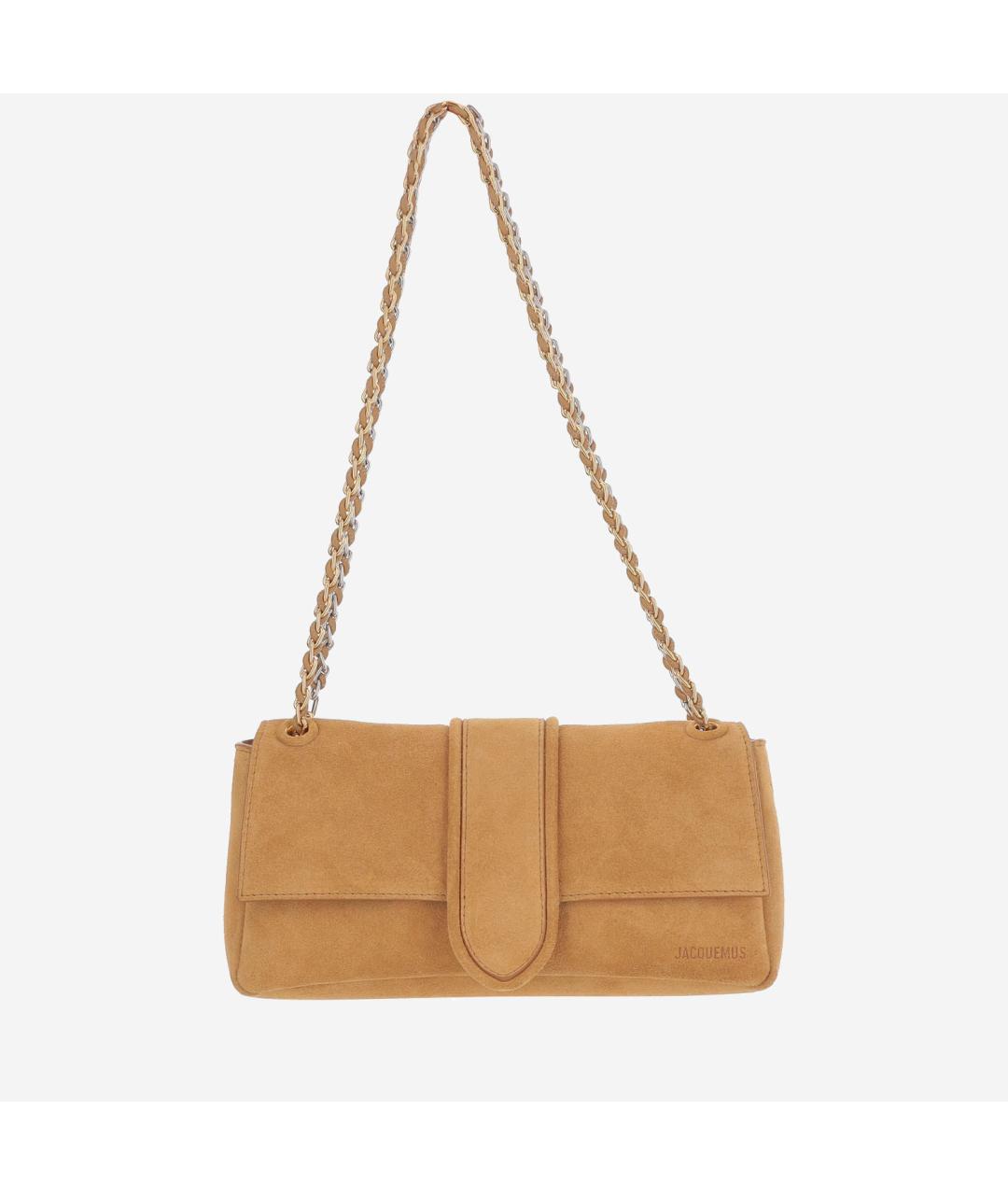 JACQUEMUS Коричневая замшевая сумка через плечо, фото 5