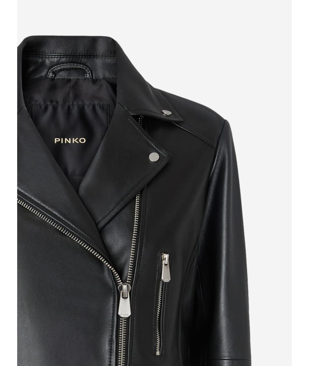 PINKO Черная кожаная куртка, фото 3