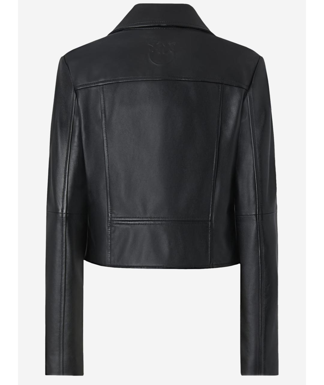 PINKO Черная кожаная куртка, фото 2