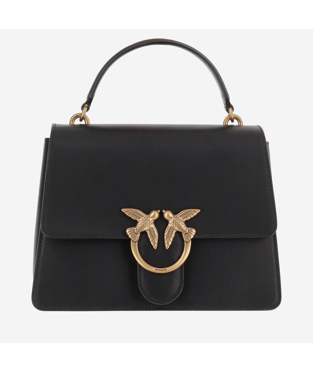 PINKO Черная кожаная сумка с короткими ручками, фото 6