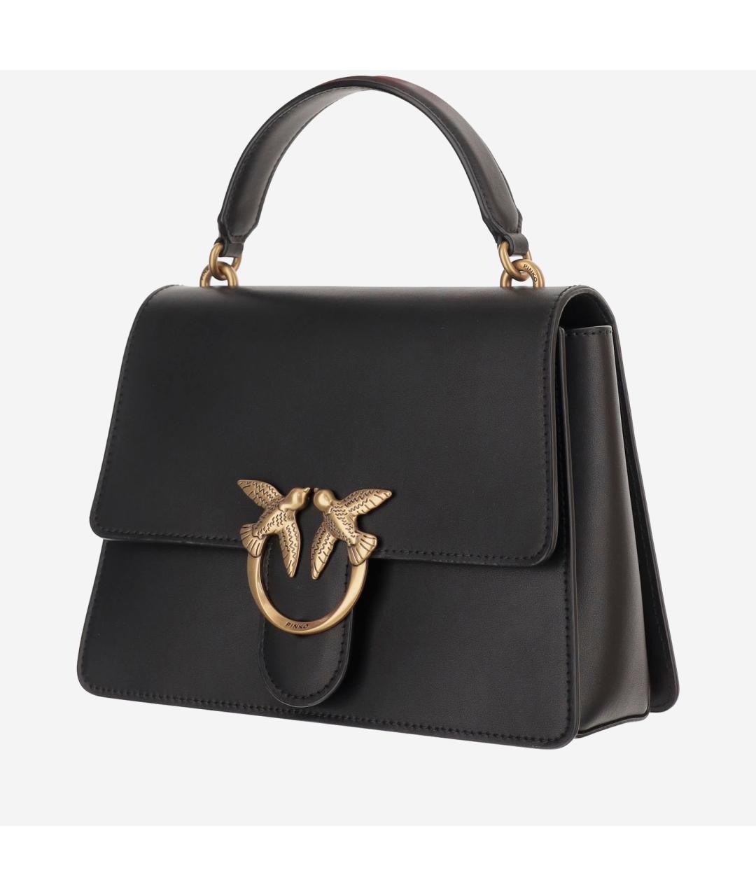 PINKO Черная кожаная сумка с короткими ручками, фото 2