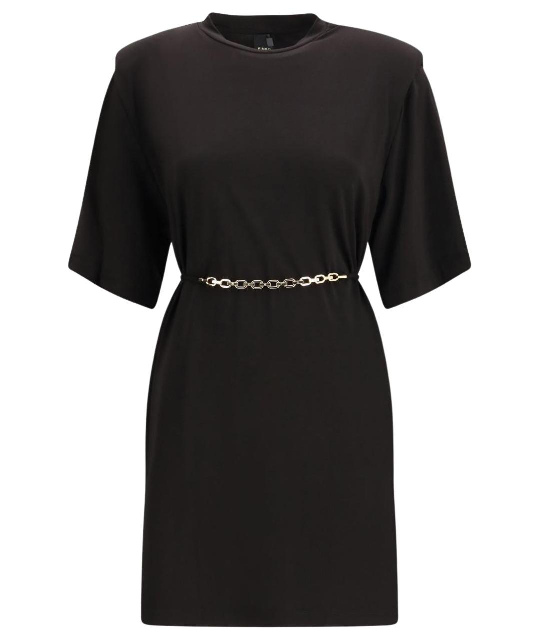 PINKO Черное полиамидовое повседневное платье, фото 1