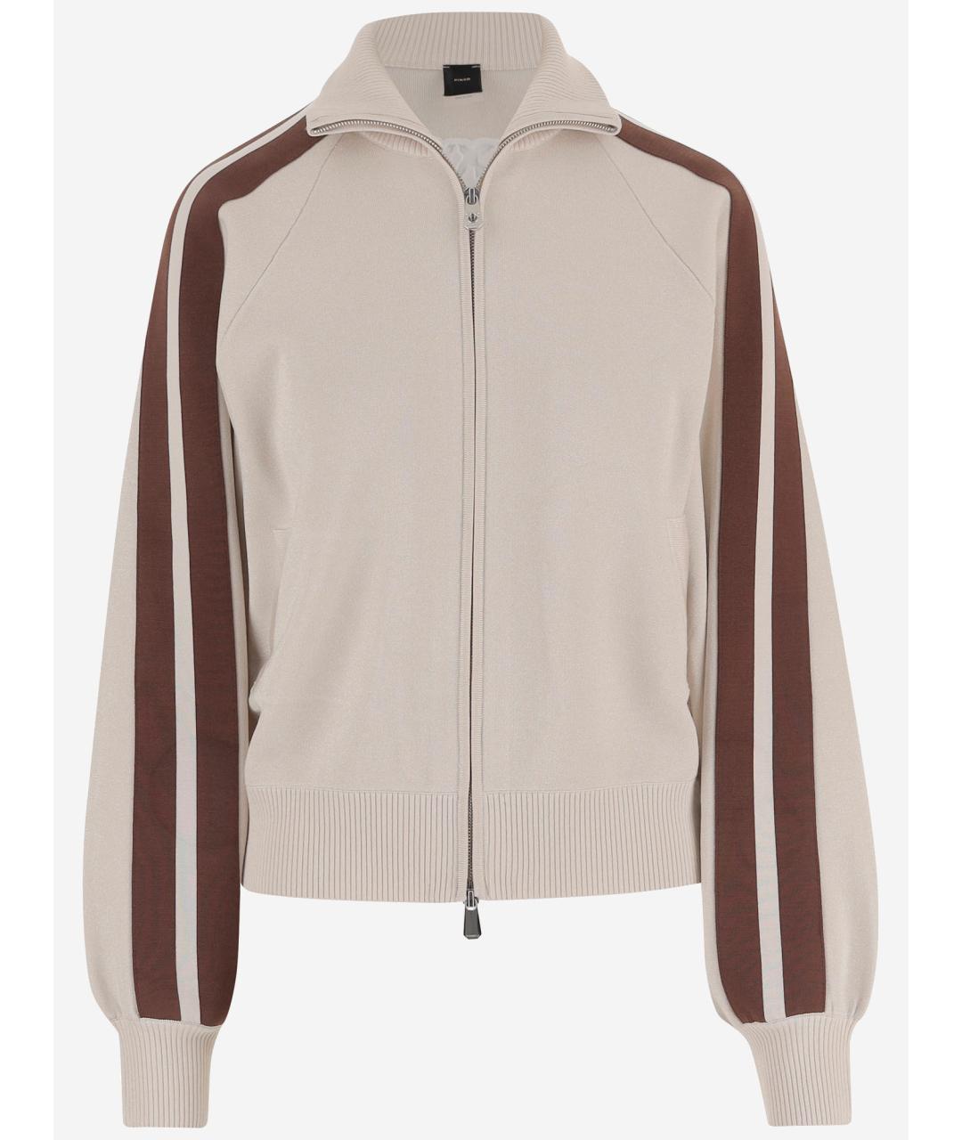 PINKO Бежевый вискозный джемпер / свитер, фото 4