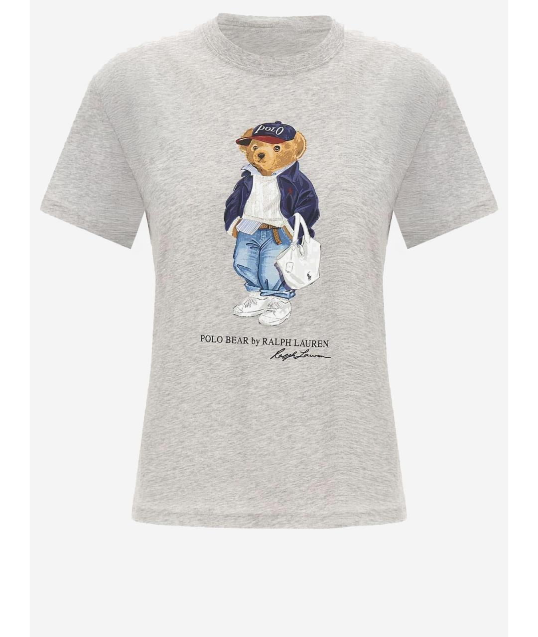 POLO RALPH LAUREN Серая хлопковая футболка, фото 4