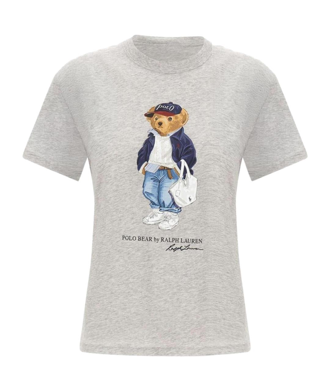 POLO RALPH LAUREN Серая хлопковая футболка, фото 1