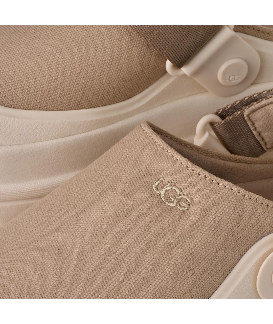 UGG AUSTRALIA Бежевые текстильные сабо, фото 5
