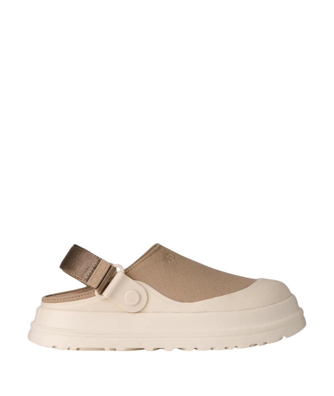 UGG AUSTRALIA Бежевые текстильные сабо, фото 1