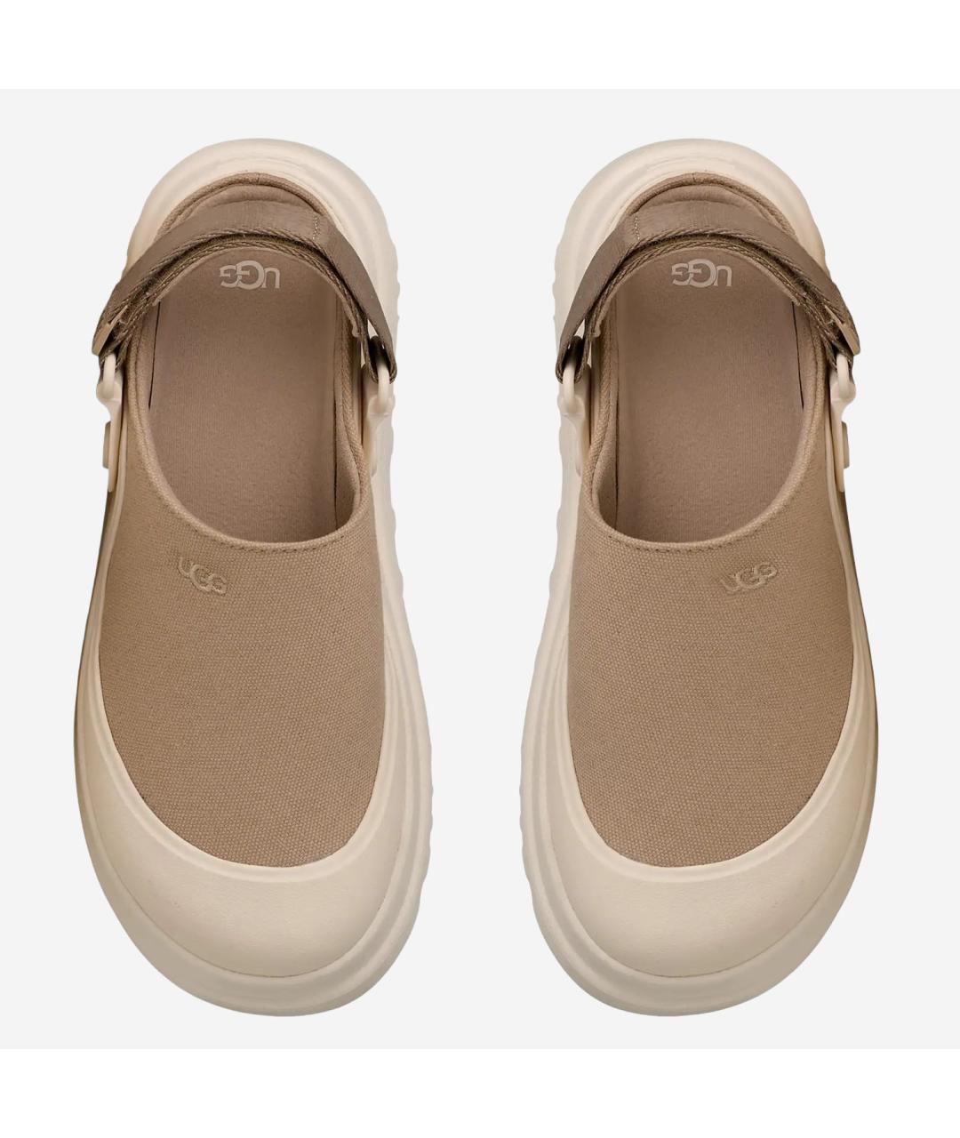 UGG AUSTRALIA Бежевые текстильные сабо, фото 4