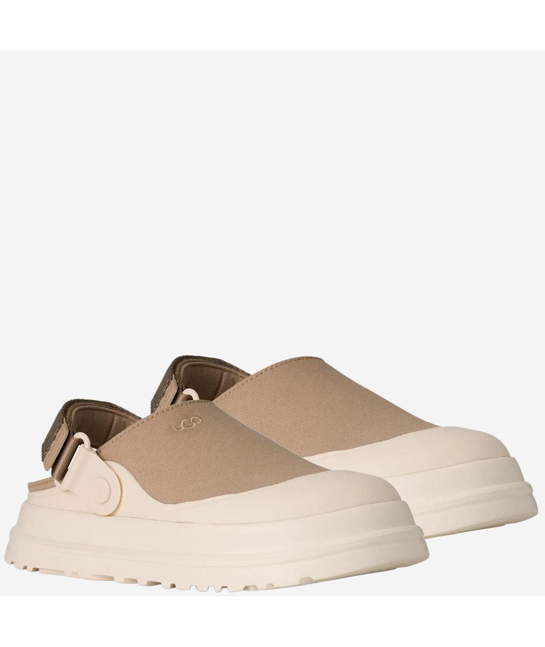 UGG AUSTRALIA Бежевые текстильные сабо, фото 2