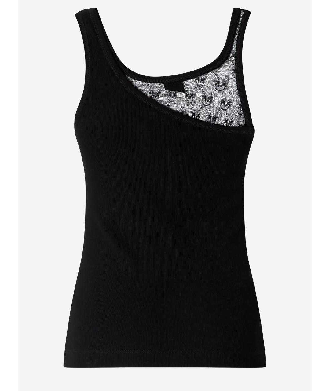 PINKO Черная хлопковая майка, фото 2