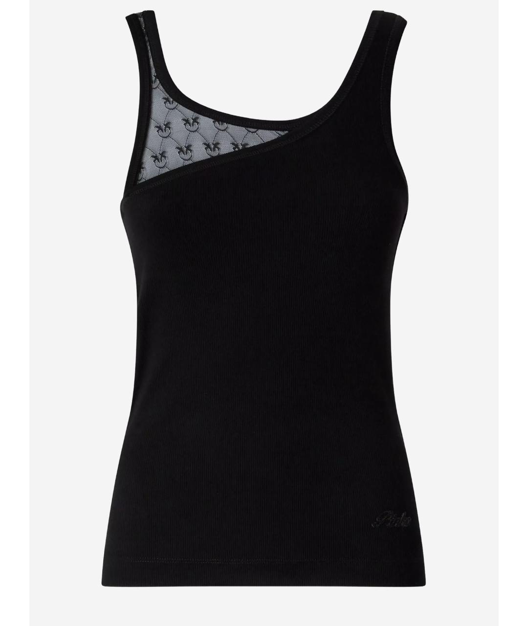 PINKO Черная хлопковая майка, фото 4