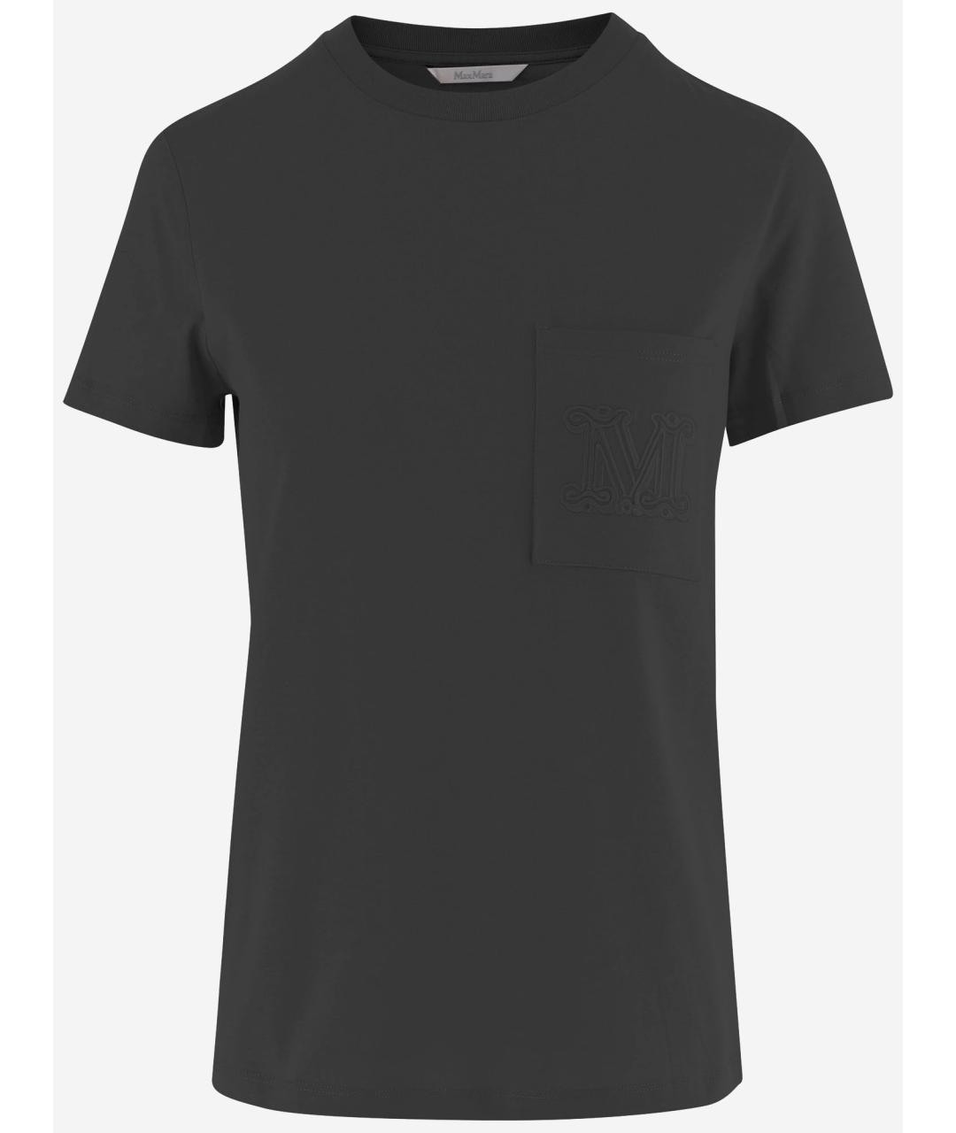 MAX MARA Серая хлопковая футболка, фото 4
