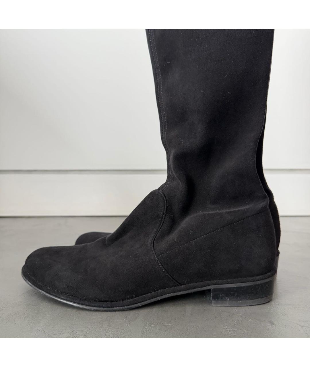 STUART WEITZMAN Черные замшевые ботфорты, фото 7
