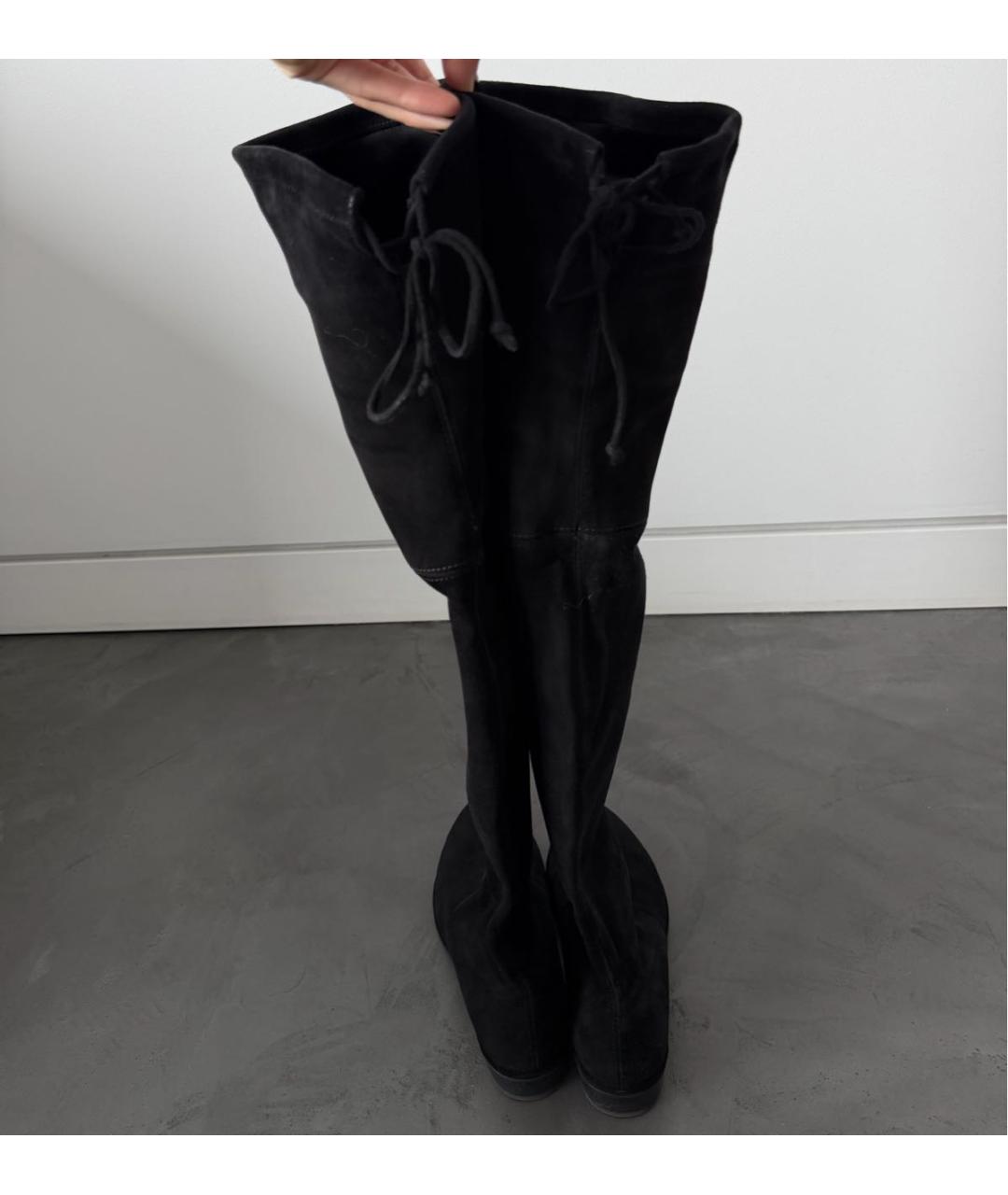 STUART WEITZMAN Черные замшевые ботфорты, фото 6
