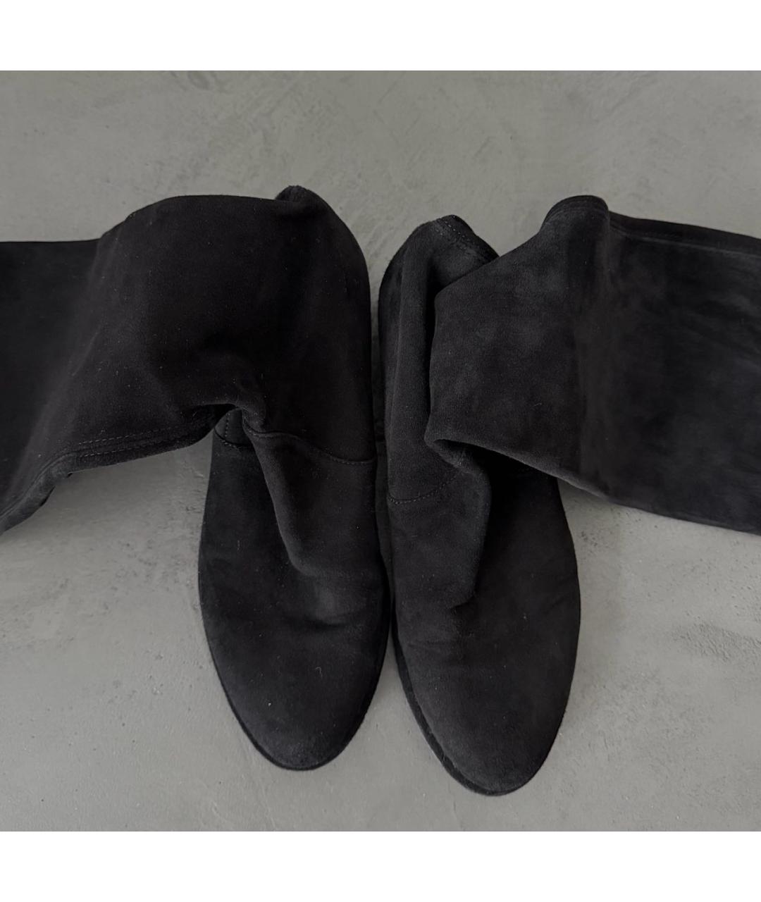 STUART WEITZMAN Черные замшевые ботфорты, фото 4
