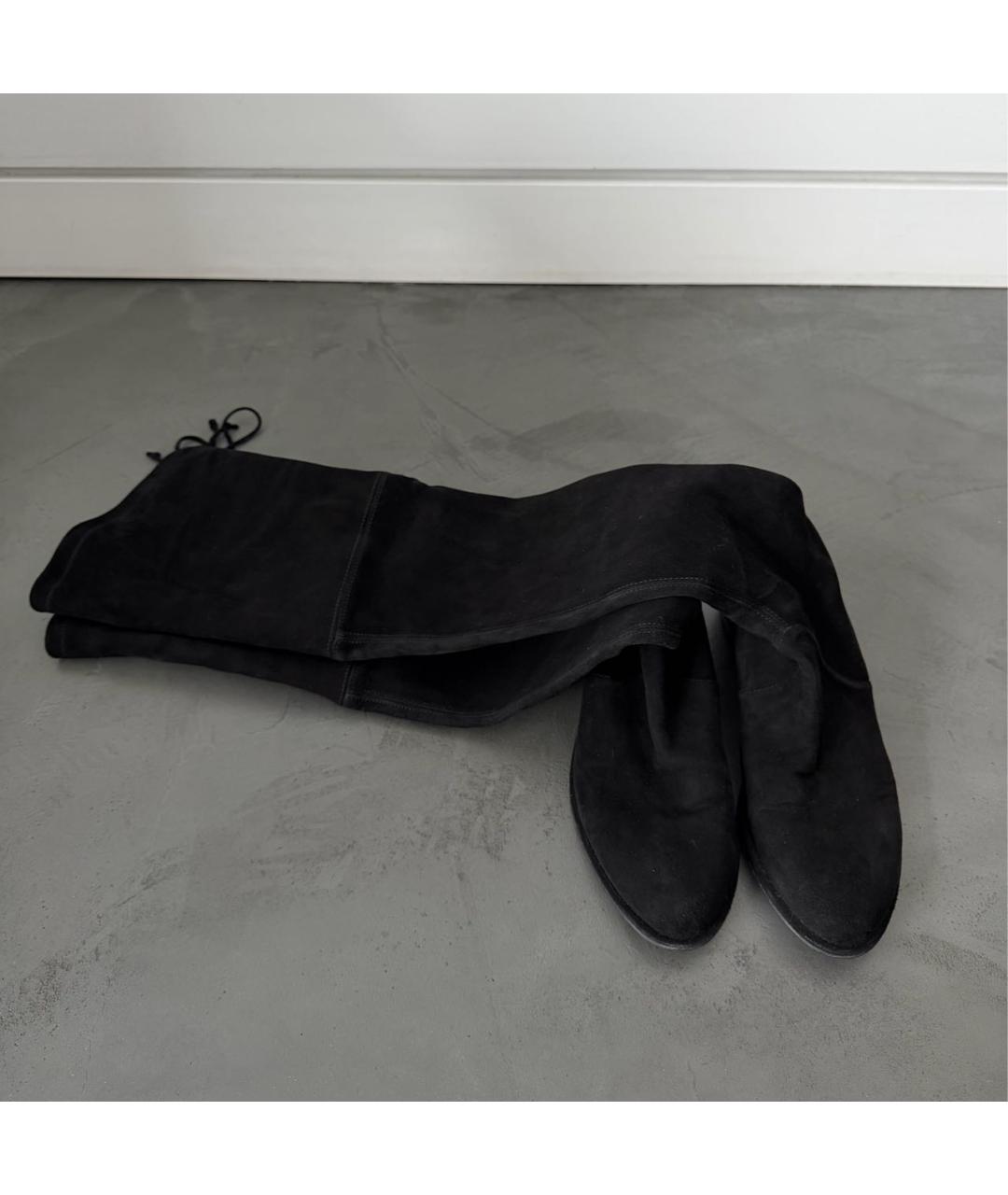 STUART WEITZMAN Черные замшевые ботфорты, фото 2