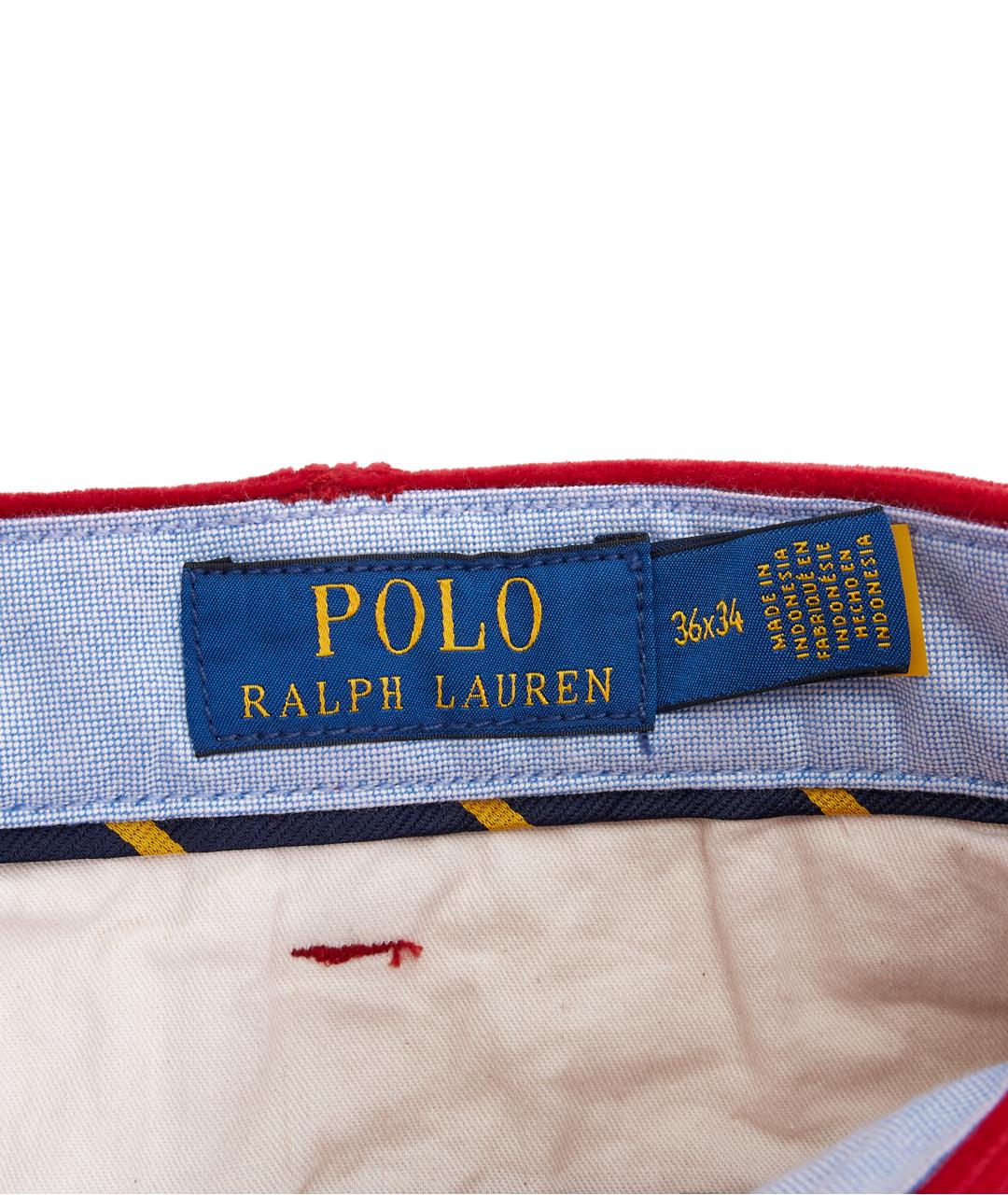 POLO RALPH LAUREN Красные хлопковые повседневные брюки, фото 4