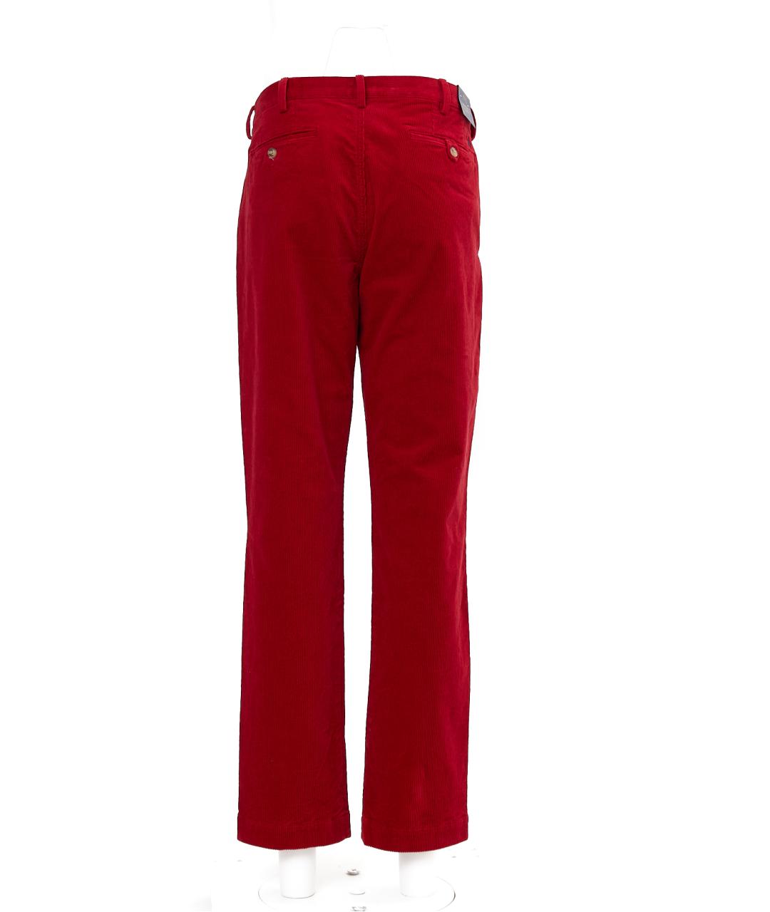 POLO RALPH LAUREN Красные хлопковые повседневные брюки, фото 2