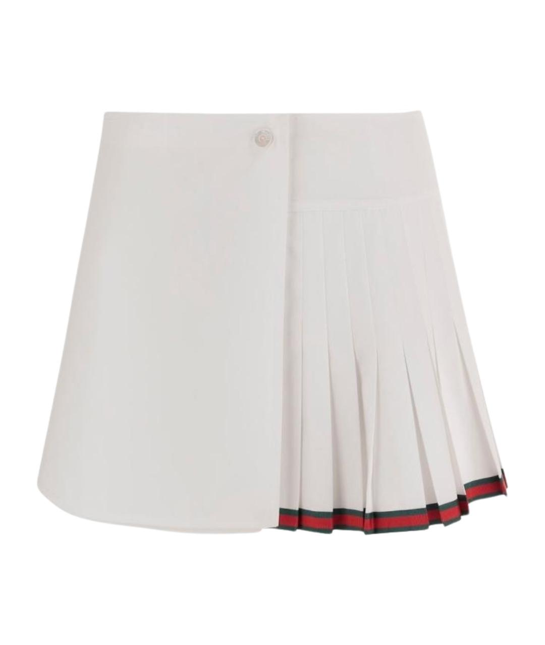 GUCCI Белая хлопковая юбка мини, фото 1