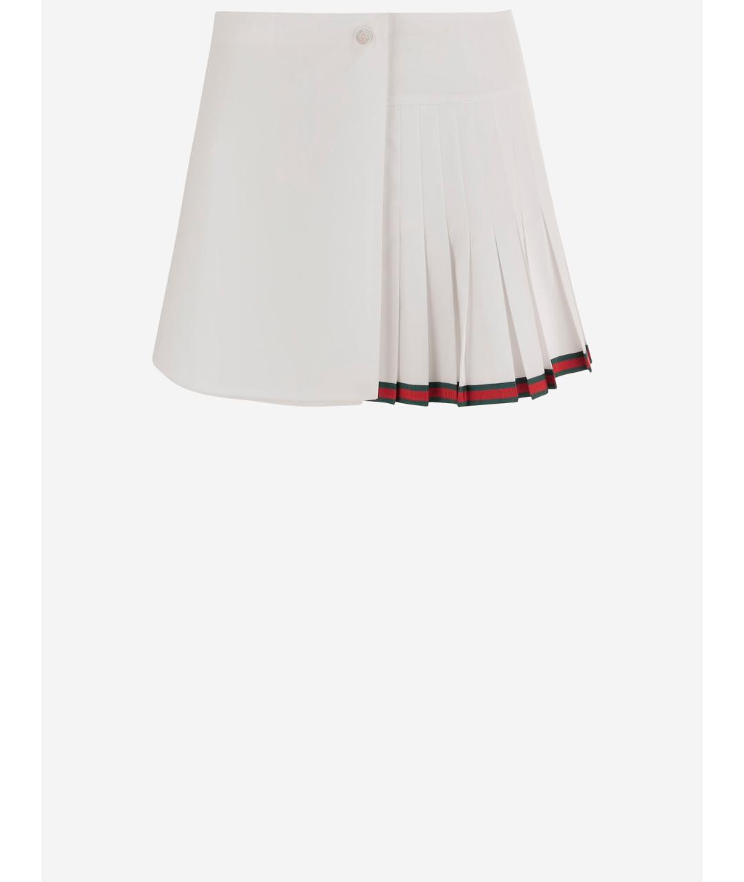 GUCCI Белая хлопковая юбка мини, фото 4