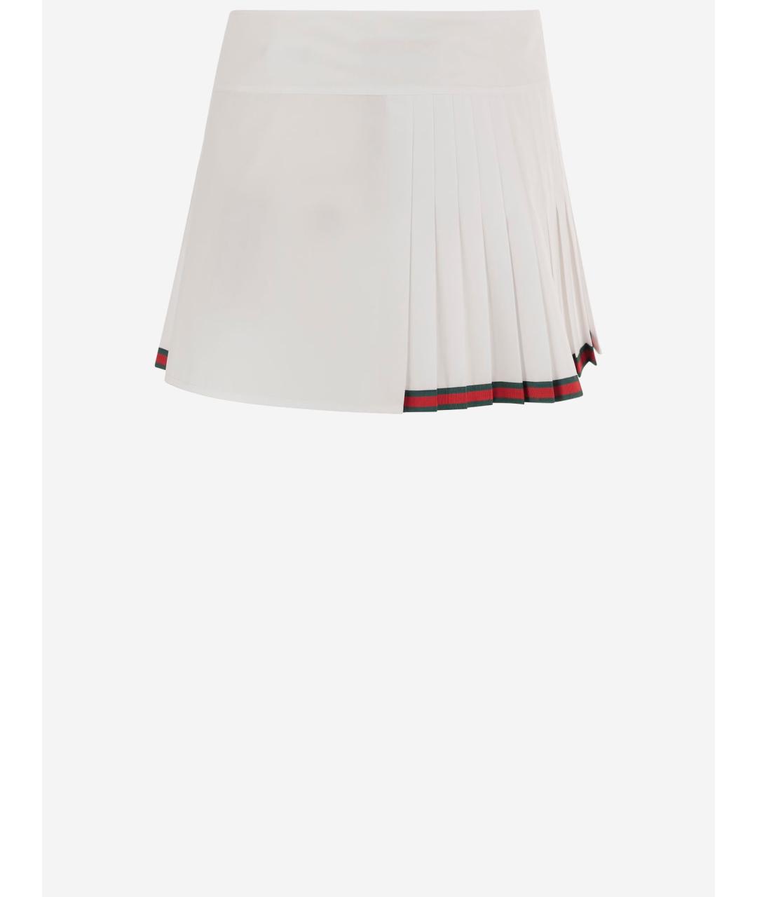 GUCCI Белая хлопковая юбка мини, фото 2