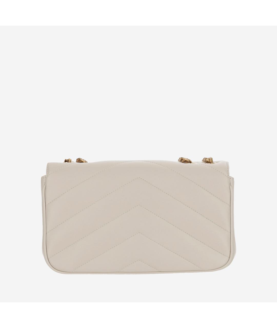 SAINT LAURENT Белая кожаная сумка через плечо, фото 3