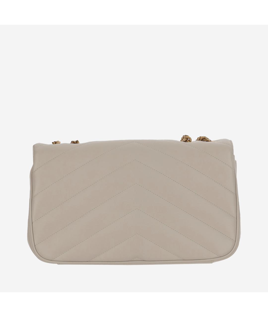 SAINT LAURENT Белая кожаная сумка через плечо, фото 3