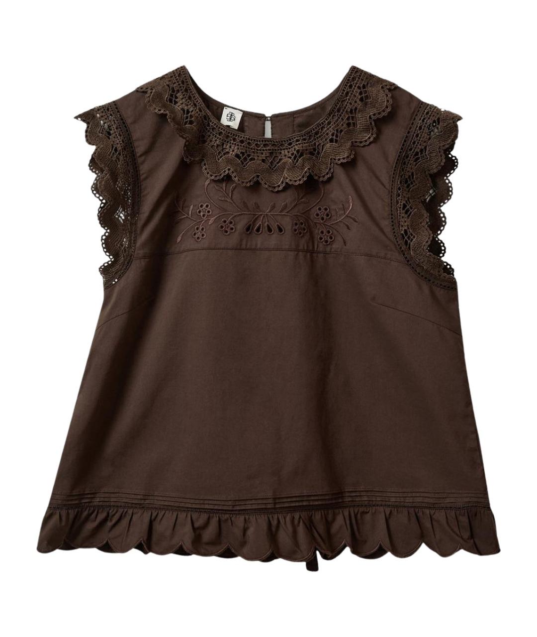 THE GARMENT Коричневая хлопковая майка, фото 1