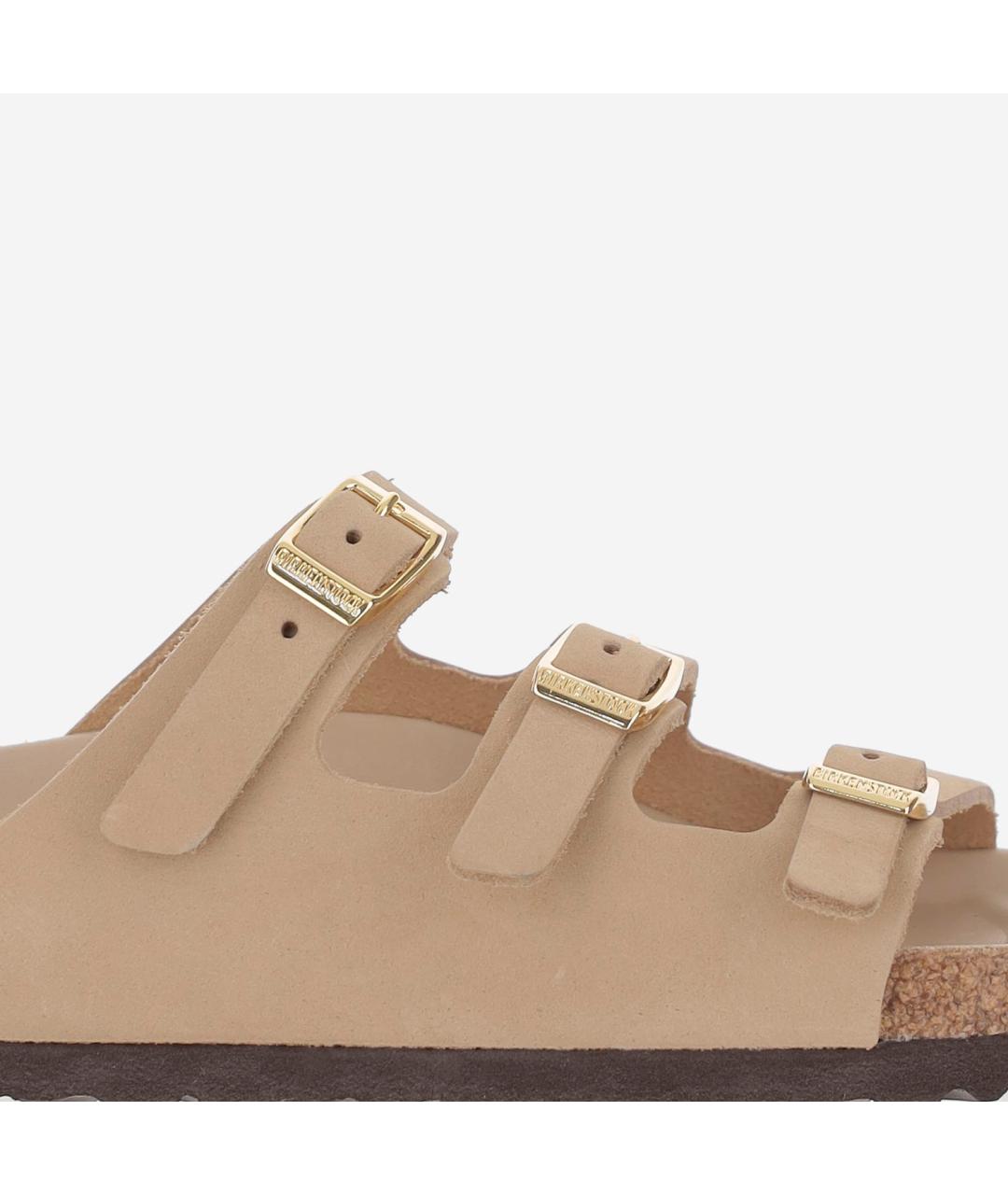 BIRKENSTOCK Бежевые замшевые сандалии, фото 5