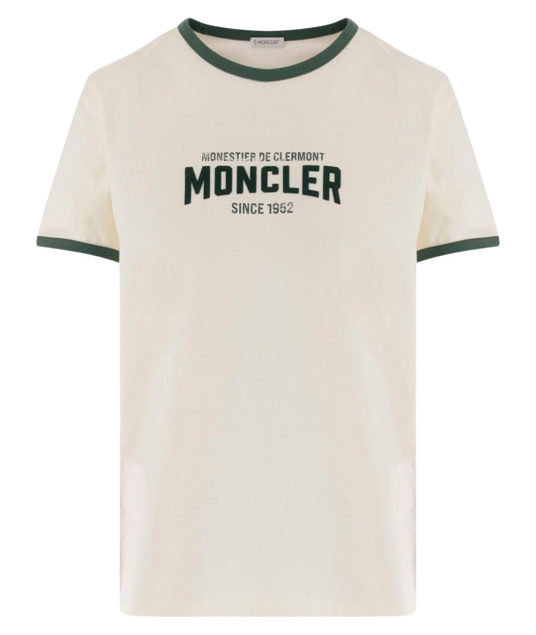 MONCLER Бежевая хлопковая футболка, фото 1