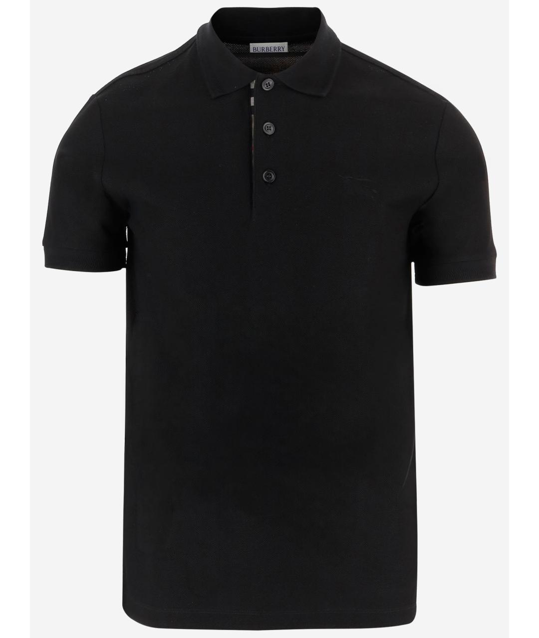 BURBERRY Черная хлопковая футболка, фото 4