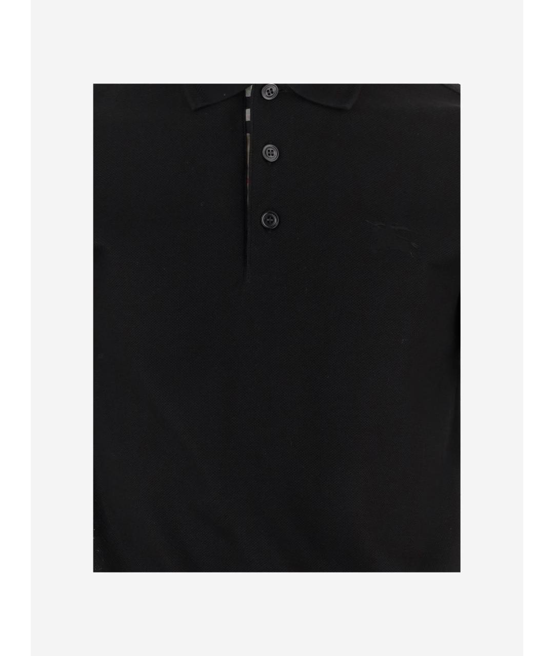 BURBERRY Черная хлопковая футболка, фото 3