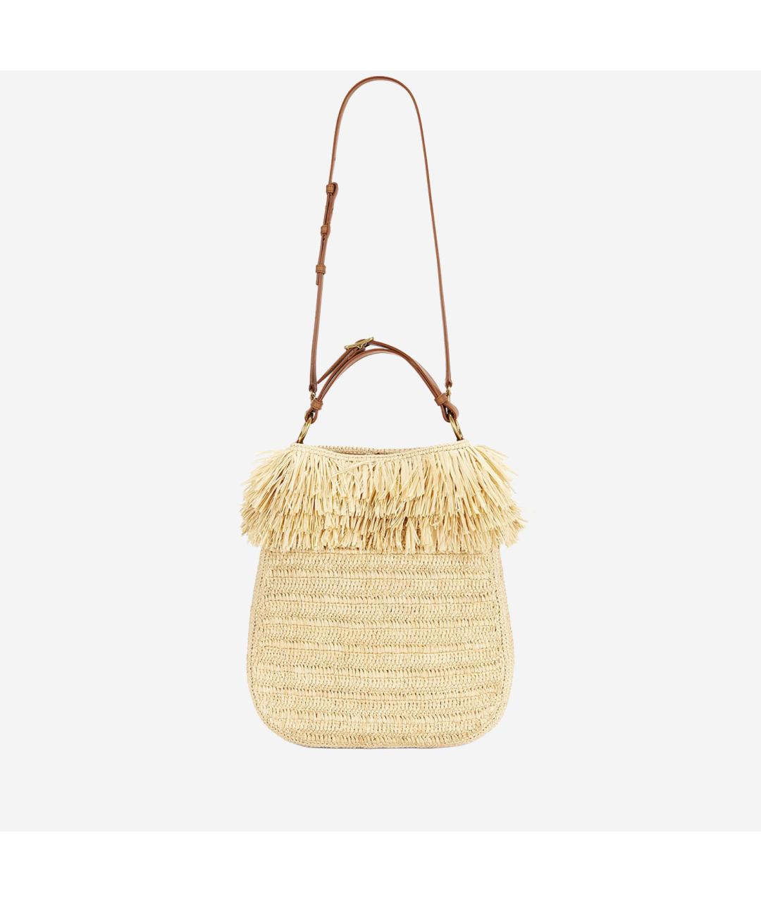 SAINT LAURENT Бежевая пелетеная сумка тоут, фото 2