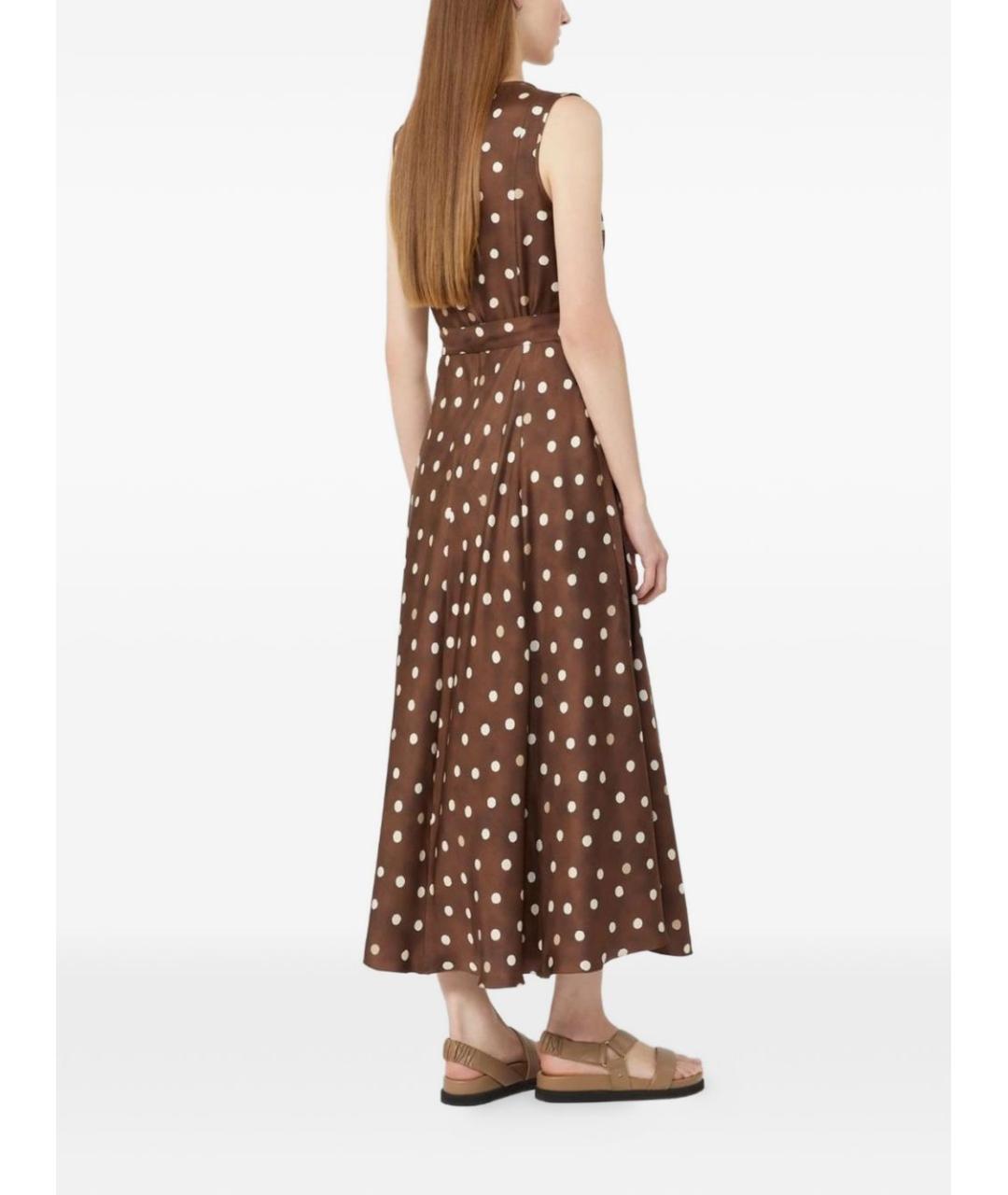 'S MAX MARA Коричневое шелковое повседневное платье, фото 2