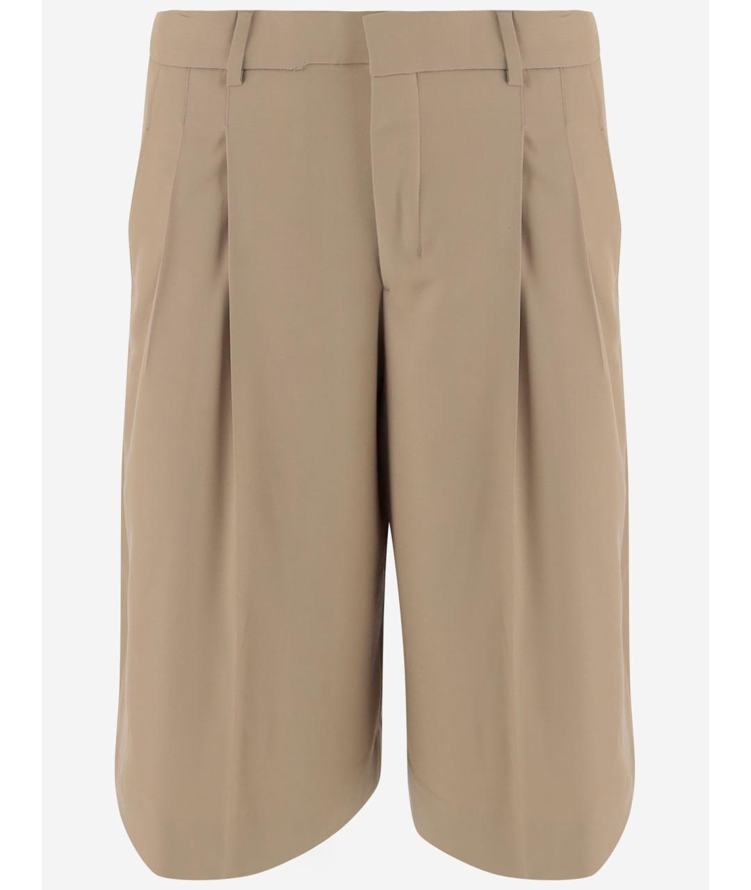 Ami Paris Бежевые шерстяные шорты, фото 4