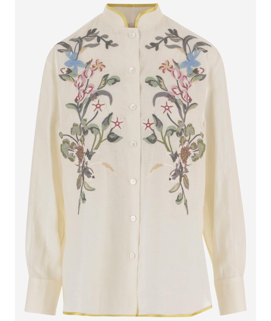 VALENTINO Бежевая льняная рубашка, фото 4