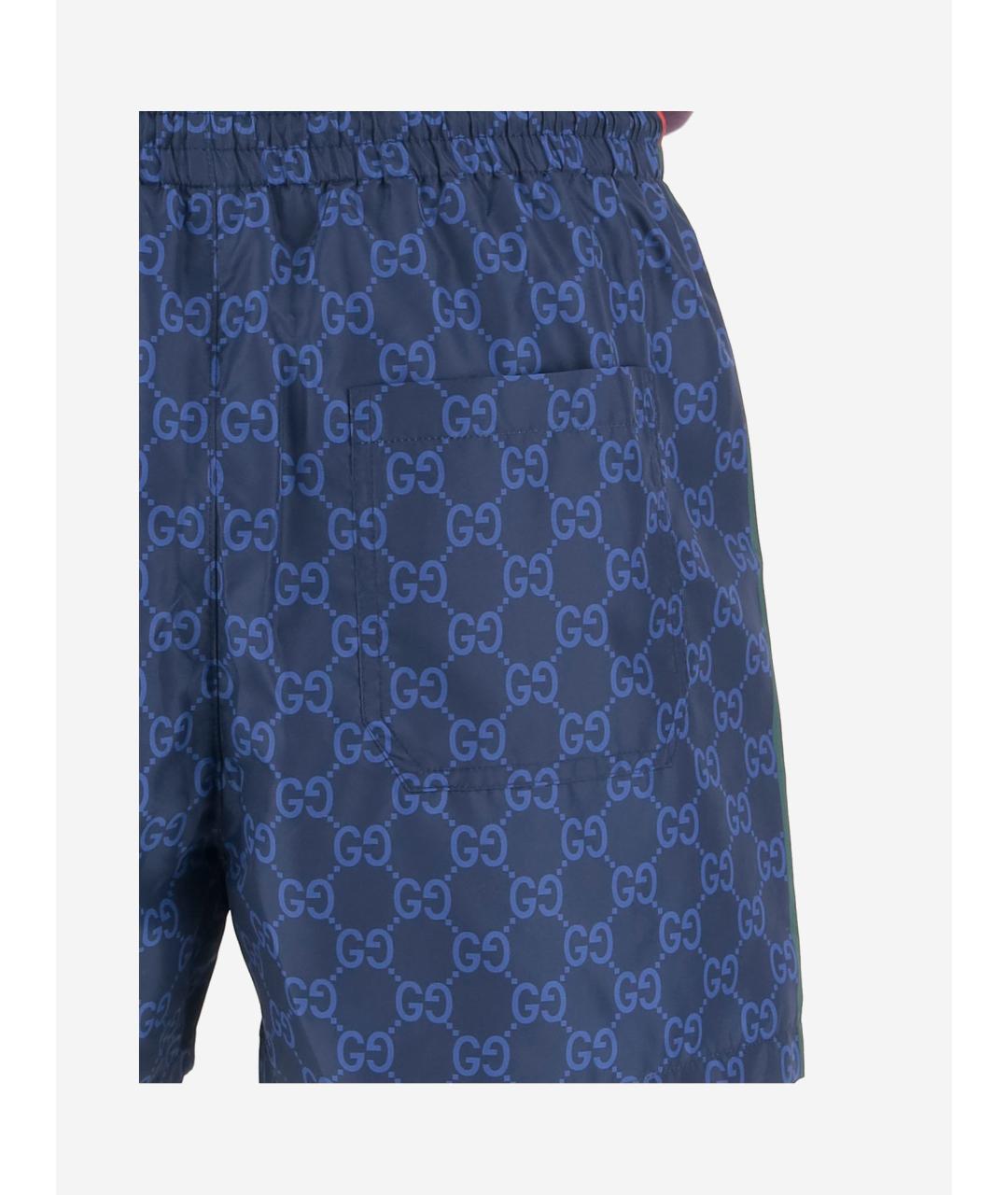 GUCCI Синие полиамидовые шорты, фото 4