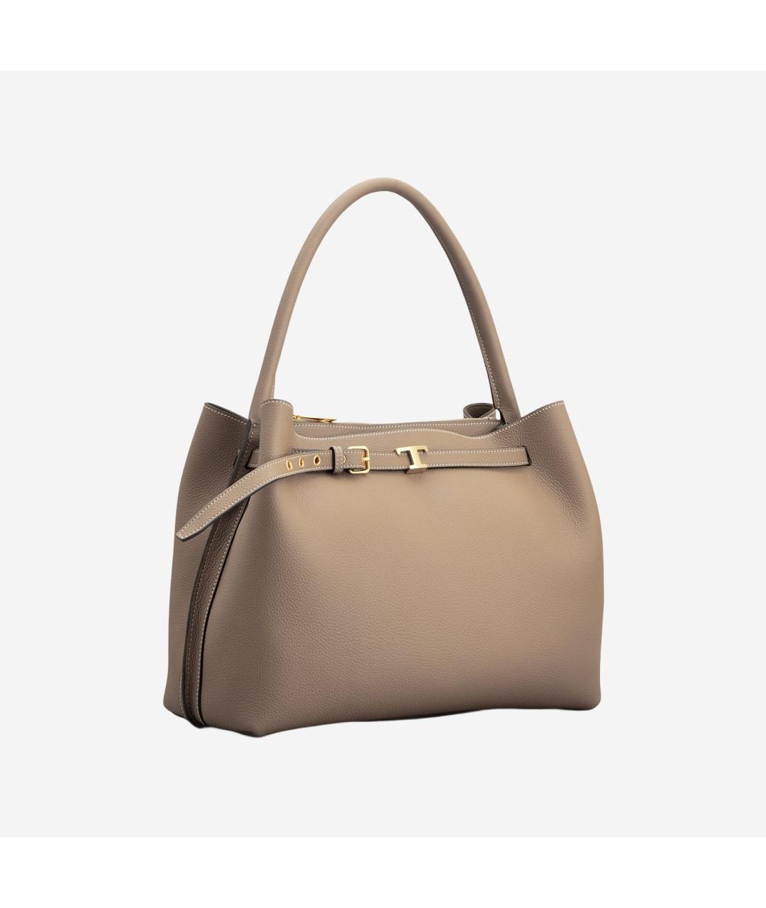 TOD'S Бежевая кожаная сумка тоут, фото 2