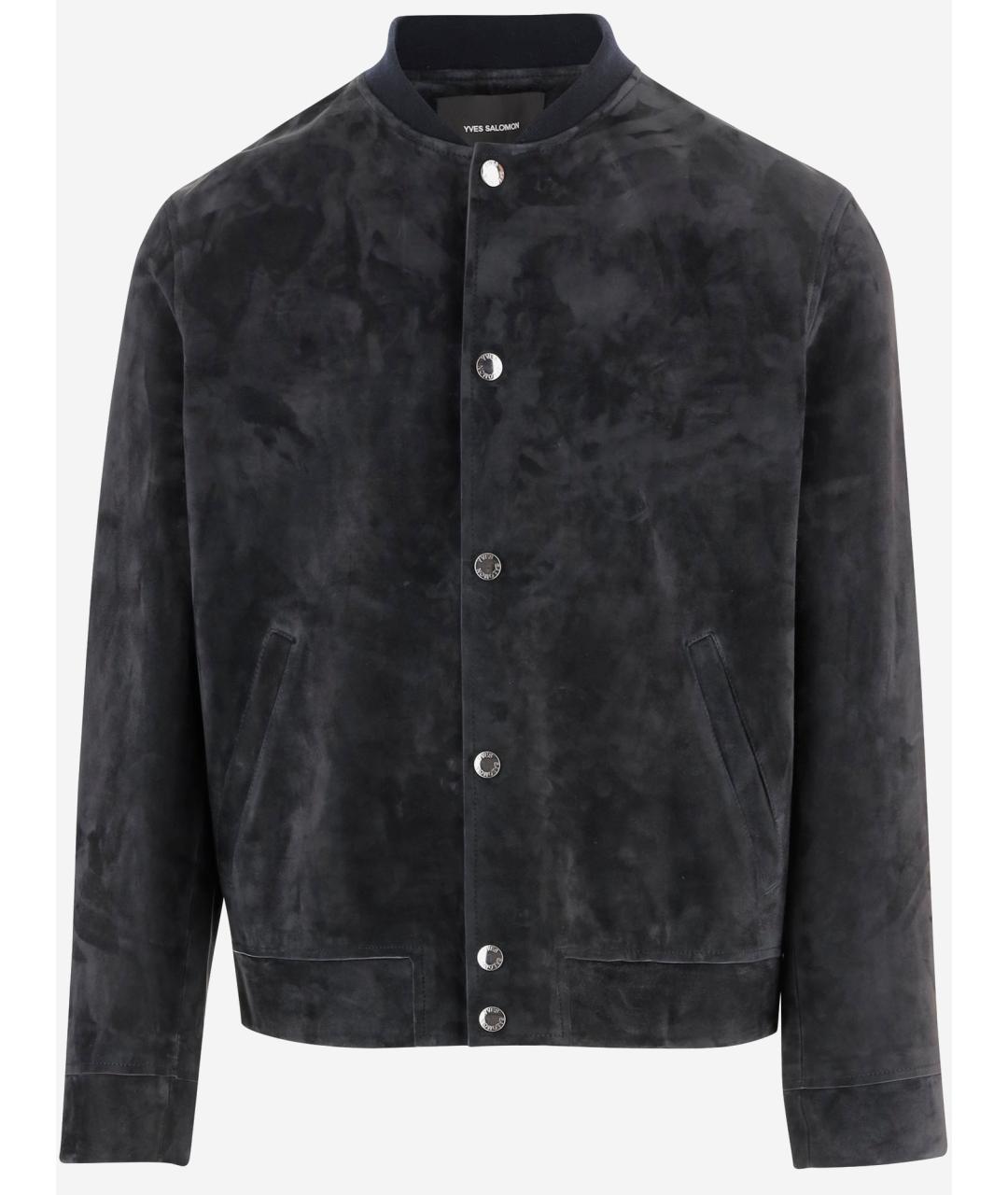 YVES SALOMON Темно-синяя замшевая куртка, фото 4