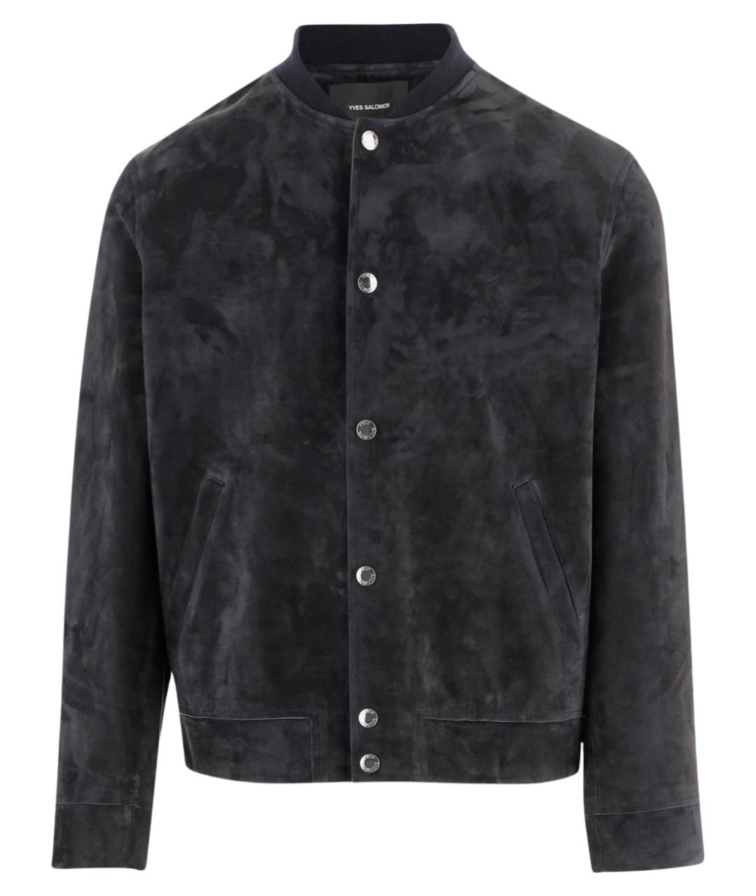 YVES SALOMON Темно-синяя замшевая куртка, фото 1