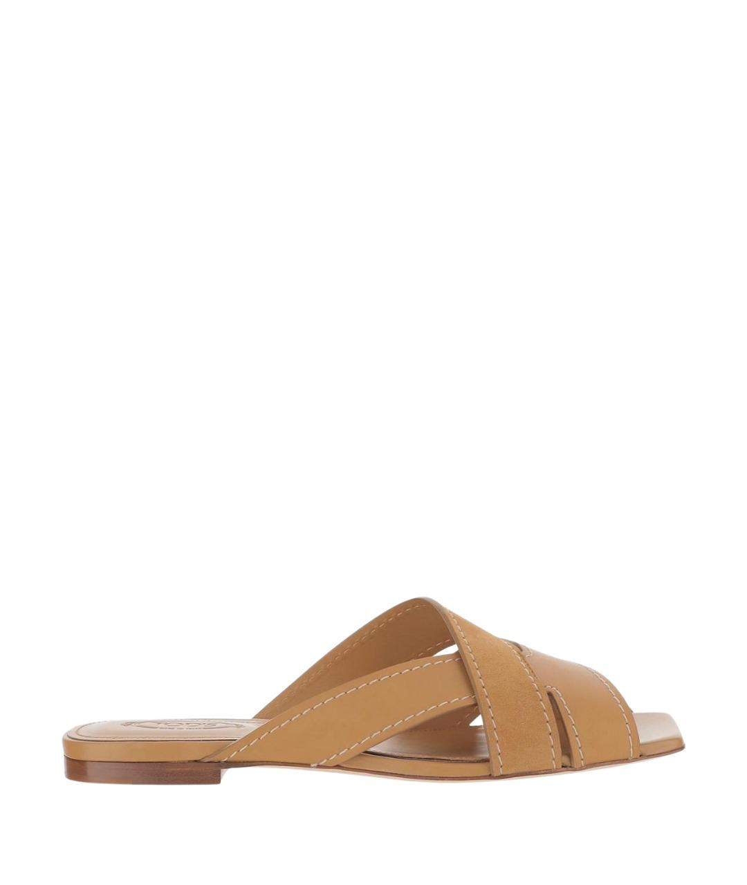 TOD'S Бежевые кожаные сандалии, фото 1
