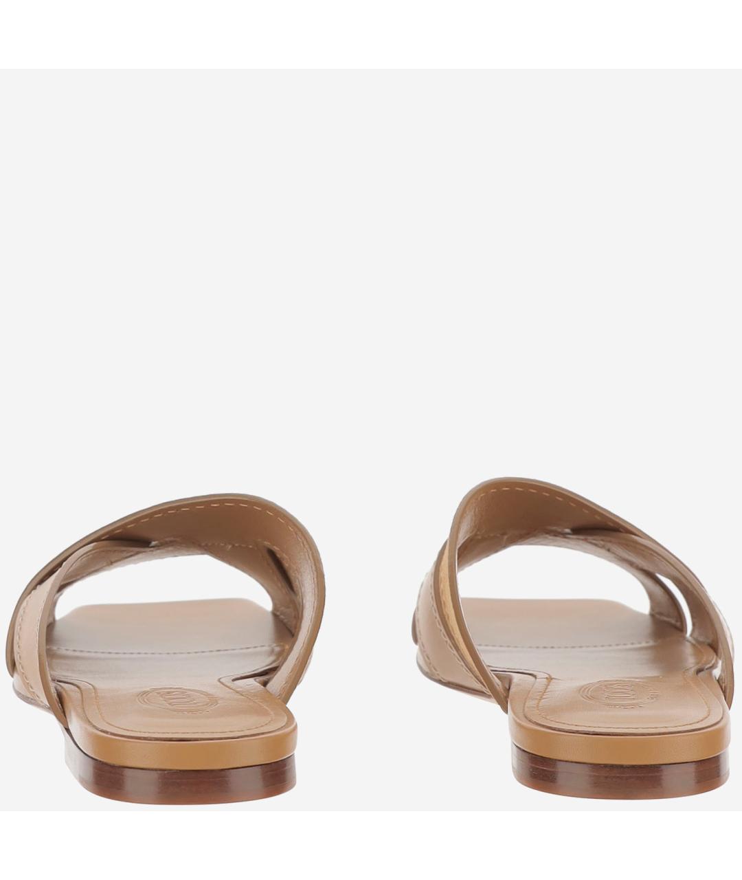 TOD'S Бежевые кожаные сандалии, фото 4
