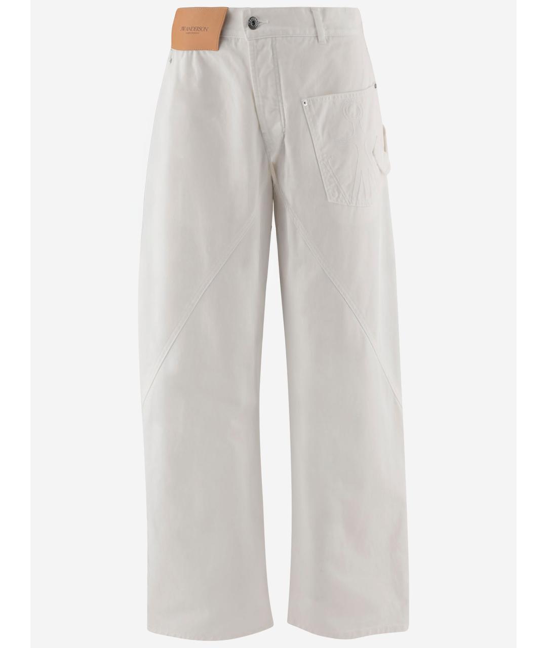 J.W.ANDERSON Белые хлопковые прямые джинсы, фото 4