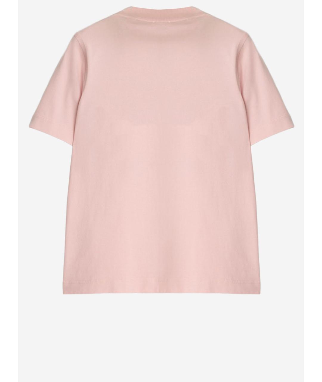 BURBERRY Розовая хлопковая футболка, фото 2